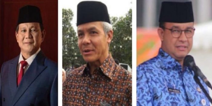 Prabowo Subianto, Ganjar Pranowo dan Anies Baswedan capres teratas di survei