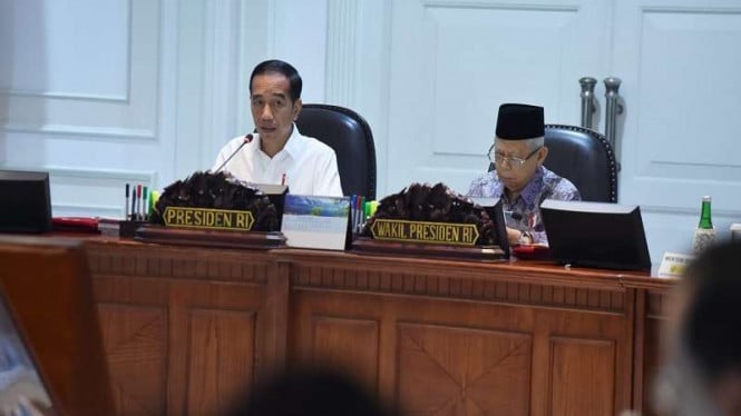Rapat kerja kabinet Jokowi-Maruf Amin di Istana Negara