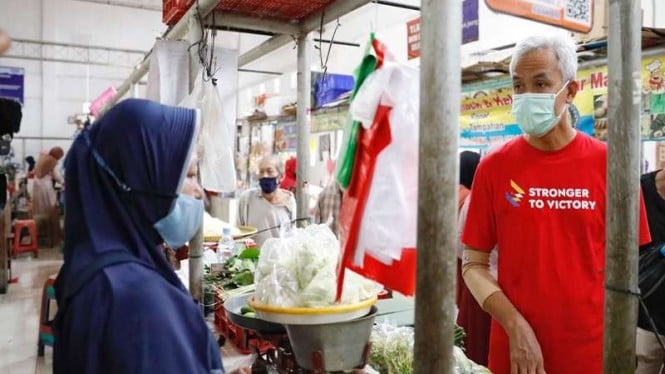 Gubernur Jawa Tengah Ganjar Pranowo sidak ke pasar