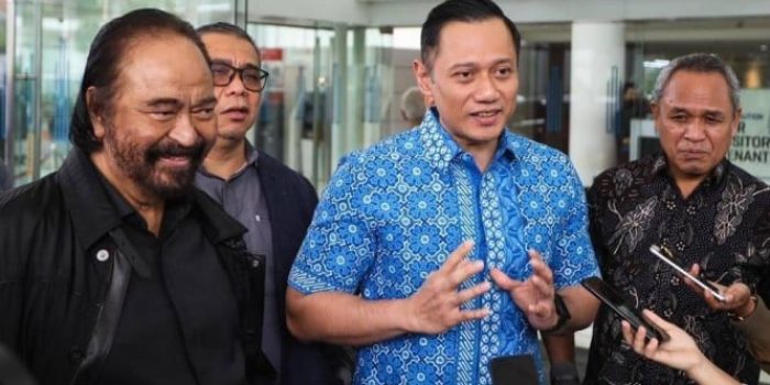 Ketua Umum Nasdem Surya Paloh dan Ketum Demokrat Agus Harimurti Yudhoyono (AHY).