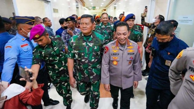 KSAL Laksamana Yudo Margono dan Kapolri Jenderal Listyo Sigit Prabowo.