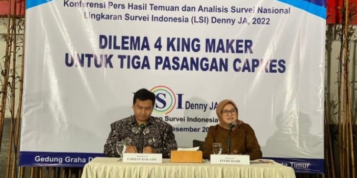 Konferensi pers hasil temuan LSI Denny JA, Selasa 20 Desember 2022