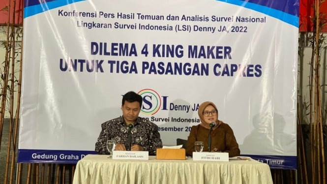 Konferensi pers hasil temuan LSI Denny JA, Selasa 20 Desember 2022