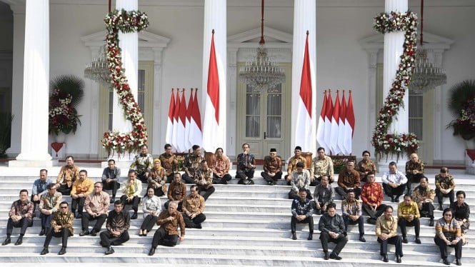 Ilustrasi jajaran Menteri Kabinet Indonesia Maju periode 2019-2024.
