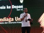 Menteri Pariwisata dan Ekonomi Kreatif Sandiaga Salahuddin Uno saat Studium Generale 2022-2023 Seri 6 di Universitas Surabaya (Ubaya), Surabaya, Jawa Timur, Senin, 19 Desember 2022.
