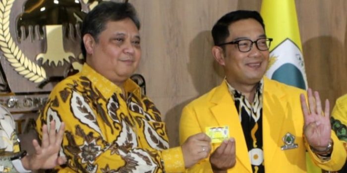 Ridwan Kamil dan Ketua Umum Partai Golkar Airlangga Hartarto Ketemu