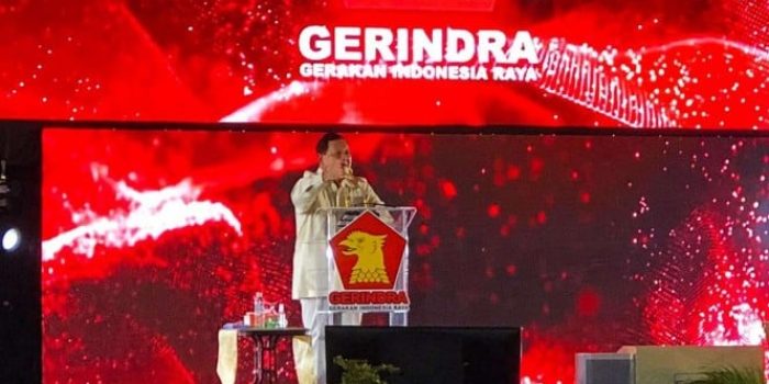 Ketua Umum Partai Gerindra Prabowo Subianto di Medan.