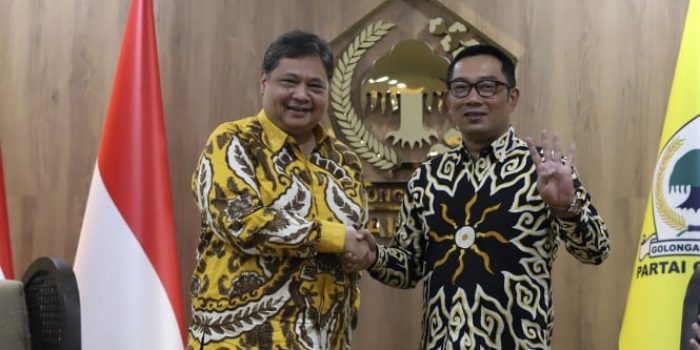 Ridwan Kamil dan Ketua Umum Partai Golkar Airlangga Hartarto.