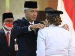 Gubernur Jawa Tengah Ganjar Pranowo melantik Hevearita Gunaryanti Rahayu sebagai Wali Kota Semarang pada sisa masa jabatan 2021-2026 di Semarang, Jawa Tengah, Senin, 30 Januari 2023.