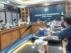 Pimpinan KPU RI bersilaturahmi dengan pimpunan Muhammadiyah untuk meminta dukungan dalam penyelenggaraan pemilu serentak 2024, di Jakarta, Selasa, 3 Januari 2023.