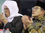 Ketum PKB  Muhaimin Iskandar alias Cak Imin (kanan) dan KH Nurul Huda Djazuli.