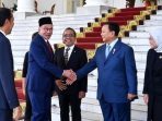 Menhan Prabowo Subianto (dua dari kanan) dan PM Malaysia Anwar Ibrahim.