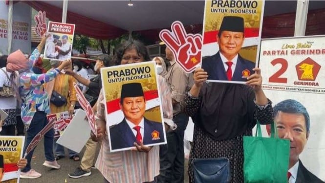 Emak-emak Hadir di HUT ke-15 Partai Gerindra Karena Ngefans Prabowo Subianto