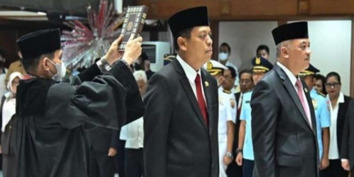 Joko Agus Setyono (tengah) saat dilantik sebagai Sekda DKI Jakarta