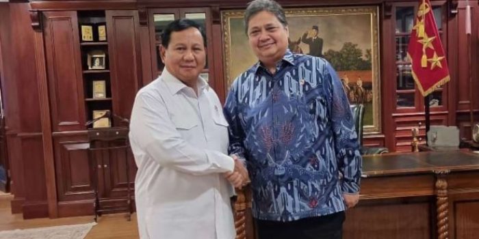 Ketum Golkar Airlangga Hartarto bertemu dengan Ketum Gerindra Prabowo Subianto.