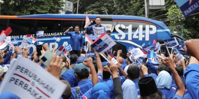 Ketua Umum Partai Demokrat Agus Harimurti Yudhoyono atau AHY di DPP Demokrat.