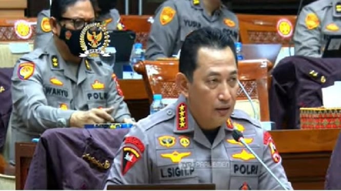 Kapolri Jenderal Listyo Sigit Prabowo saat RDP dengan Komisi 3 DPR