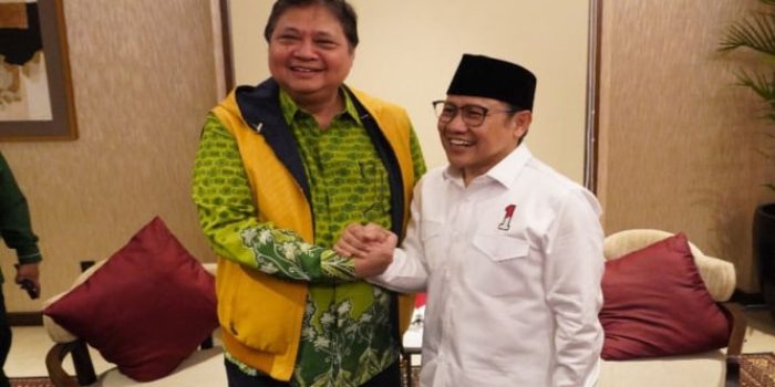 Ketum Golkar Airlangga Hartarto bertemu dengan Ketum PKB Cak Imin di Senayan