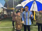 Ketua Umum Partai Kebangkitan Bangsa (PKB) Muhaimin Iskandar (Cak Imin) dan Ketua Umum Partai Demokrat Agus Harimurti Yudhoyono (AHY).