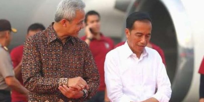 Gubernur Jawa Tengah Ganjar Pranowo dan Presiden Jokowi.