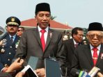 Presiden Jokowi dan Wapres Maruf Amin di TMP Kalibata, Jakarta.