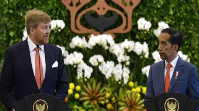 Presiden Joko Widodo menerima kunjungan Raja Belanda Willem Alexander  