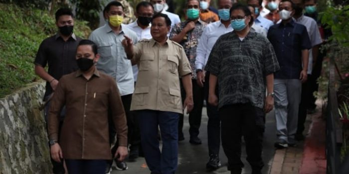 Ketum Golkar Airlangga Hartarto bertemu dengan Ketum Gerindra Prabowo Subianto