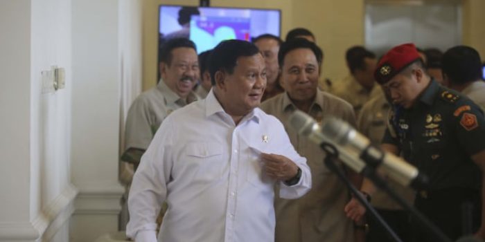 Menhan sekaligus Ketua Umum Gerindra Prabowo Subianto.