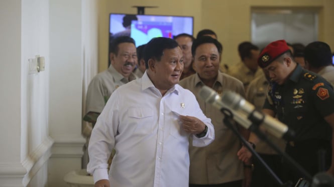 Menhan sekaligus Ketua Umum Gerindra Prabowo Subianto.