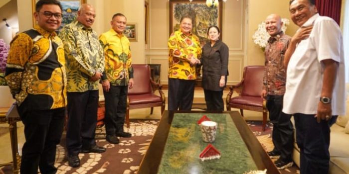 Ketua DPP PDIP Puan Maharani bertemu dengan Ketua Umum Golkar Airlangga Hartarto